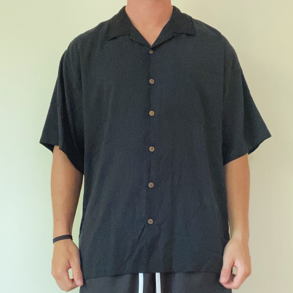 TOMMY BAHAMA Silk Palm Pattern Shirt